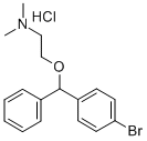 structure of CAS# 1808-12-4, 2-[(4-Bromophenyl)Phenylmethoxy]-N,N-Dimethyl-Ethanamine Hydrochloride (1:1);2-[(4-Bromophenyl)-Phenyl-Methoxy]Ethyl-Dimethyl-Ammonium Chloride;2-[(4-Bromophenyl)-Phenylmethoxy]Ethyl-Dimethylammonium Chloride;2-[(4-Bromophenyl)-Phenyl-Methoxy]Ethyl-Dimethyl-Azanium Chloride