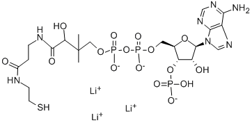 structure of CAS# 18439-24-2, Coenzyme A Lithiumsalt (1:3);Trilithium [(2R,3S,4R,5R)-5-(6-Aminopurin-9-Yl)-4-Hydroxy-2-[[[[(3R)-3-Hydroxy-2,2-Dimethyl-4-Oxo-4-[[3-Oxo-3-(2-Sulfanylethylamino)Propyl]Amino]Butoxy]-Oxido-Phosphoryl]Oxy-Oxido-Phosphoryl]Oxymethyl]Tetrahydrofuran-3-Yl] Hydrogen Phosphate;Trilithium [(2R,3S,4R,5R)-5-(6-Amino-9-Purinyl)-4-Hydroxy-2-[[[[(3R)-3-Hydroxy-4-[[3-(2-Mercaptoethylamino)-3-Oxopropyl]Amino]-2,2-Dimethyl-4-Oxobutoxy]-Oxidophosphoryl]Oxy-Oxidophosphoryl]Oxymethyl]-3-Tetrahydrofuranyl] Hydrogen Phosphate;Trilithium [(2R,3S,4R,5R)-5-(6-Aminopurin-9-Yl)-4-Hydroxy-2-[[[[(3R)-3-Hydroxy-4-Keto-4-[[3-Keto-3-(2-Mercaptoethylamino)Propyl]Amino]-2,2-Dimethyl-Butoxy]-Oxido-Phosphoryl]Oxy-Oxido-Phosphoryl]Oxymethyl]Tetrahydrofuran-3-Yl] Hydrogen Phosphate