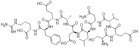 结构式 CAS# 186142-28-9, L-丝氨酰-L-alpha-谷氨酰-L-缬氨酰-L-天冬氨酰胺酰-L-亮氨酰-L-alpha-天冬氨酰-L-丙氨酰-L-alpha-谷氨酰-L-苯丙氨酰-L-精氨酸
