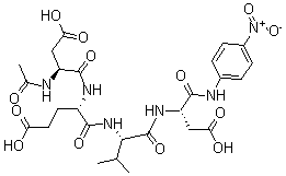 structure of CAS# 189950-66-1, N-Acetyl-L-alpha-Aspartyl-L-alpha-Glutamyl-L-Valyl-N-(4-Nitrophenyl)-L-Asparagine;N-ACETYL-ASP-GLU-VAL-ASP-P-NITROANILIDE;ACETYL-ASP-GLU-VAL-ASP-(P-NITROANILIDE);CASPASE 3/CPP32 CHROMOGENIC SUBSTRATE