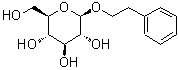 结构式 CAS# 18997-54-1, 2-苯基乙基 beta-D-吡喃葡萄糖苷