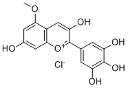 CAS#: 19077-86-2， 3,7-Dihydroxy-5-Methoxy-2-(3,4,5-Trihydroxyphenyl)-1-Benzopyrylium Chloride
