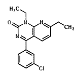 结构式 CAS# 191219-80-4, 4-(3-氯苯基)-1,7-二乙基吡啶并[2,3-d]嘧啶-2(1H)-酮