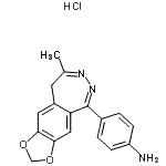 structure of CAS# 192065-56-8, 4-(8-Methyl-9H-[1,3]Dioxolo[4,5-h][2,3]Benzodiazepin-5-Yl)Aniline Hydrochloride (1:1);[102771-26-6];1-(4-Amin<wbr>ophenyl)-<wbr>4-methyl-<wbr>7,8-methy<wbr>lenedioxy<wbr>-5H-2,3-b<wbr>enzodiaze<wbr>pine hydr<wbr>ochloride;4-(8-Meth<wbr>yl-9H-1,3<wbr>-dioxolo[<wbr>4,5-h][2,<wbr>3]benzodi<wbr>azepin-5-<wbr>yl)-benze<wbr>namine di<wbr>hydrochlo<wbr>ride