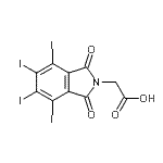 structure of CAS# 19231-60-8, (4,5,6,7-Tetraiodo-1,3-Dioxo-1,3-Dihydro-2H-Isoindol-2-Yl)Acetic Acid;