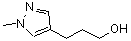 structure of CAS# 192661-38-4, 3-(1-Methyl-1H-Pyrazol-4-Yl)-1-Propanol;MFCD07440134