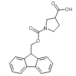 结构式 CAS# 193693-66-2, 1-[(9H-芴-9-基甲氧基)羰基]-3-吡咯烷羧酸