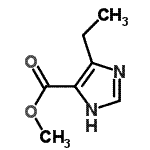 结构式 CAS# 197574-43-9, 甲基4-乙基-1H-咪唑-5-羧酸酯