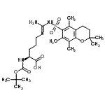 结构式 CAS# 200125-12-8, (E)-N<sup>5</sup>-(氨基{[(2,2,5,7,8-五甲基-3,4-二氢-2H-苯并吡喃-6-基)磺酰基]氨基}亚甲基)-N<sup>2</sup>-{[(2-甲基-2-丙基)氧基]羰基}-L-鸟氨酸