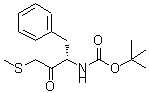 structure of CAS# 200190-95-0, 2-Methyl-2-Propanyl [(2S)-4-(Methylsulfanyl)-3-Oxo-1-Phenyl-2-Butanyl]Carbamate;MFCD09271775;tert-Butyl (1-benzyl-3-methylsulfanyl-2-oxopropyl)carbamate