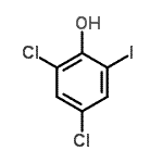 结构式 CAS# 2040-83-7, 2,4-二氯-6-碘苯酚