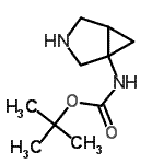 structure of CAS# 204991-14-0, 2-Methyl-2-Propanyl 3-Azabicyclo[3.1.0]Hex-1-Ylcarbamate;1-(Boc-amino)-3-azabicyclo[3.1.0]hexane;Carbamic <wbr>acid, 3-a<wbr>zabicyclo<wbr>[3.1.0]he<wbr>x-1-yl-, <wbr>1,1-dimet<wbr>hylethyl <wbr>ester;tert-Butyl (1R,5S)-3-azabicyclo[3.1.0]hexan-1-ylcarbamate