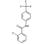 structure of CAS# 2053-96-5, 2-Fluoro-N-[4-(Trifluoromethyl)Phenyl]Benzamide;(2-fluorophenyl)-N-[4-(trifluoromethyl)phenyl]carboxamide;2-Fluoro-4'-(trifluoromethyl)benzanilide;2-fluoro-N-(4-(trifluoromethyl)phenyl)benzamide