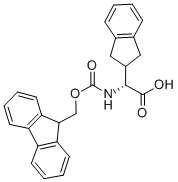 结构式 CAS# 205526-40-5, (alphaR)-alpha-[[(9H-芴-9-基甲氧基)羰基]氨基]-2,3-二氢-1H-茚-2-乙酸