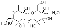 structure of CAS# 207511-09-9, (2R,4R,5R)-2-(Hydroxymethyl)-3,4,5,6-Tetramethyl-4-{[(2S,5R)-3,4,5-Trihydroxy-6-(Hydroxymethyl)-3,4,5-Trimethyltetrahydro-2H-Pyran-2-Yl]Oxy}Tetrahydro-2H-Pyran-2,3,5-Triol Hydrate (1:1);4-O-α-D-Glucopyranosyl-D-fructose