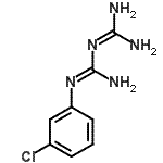 结构式 CAS# 2113-05-5, 1-(3-氯苯基)-3-(二氨基亚甲基)胍