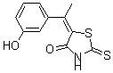 structure of CAS# 21147-57-9, 5-(M-Hydroxy-alpha-Methylbenzylidene)-2-Thioxothiazolidin-4-One;5-[1-(3-Hydroxyphenyl)Ethylidene]-2-Sulfanylidene-1,3-Thiazolidin-4-One;(5Z)-5-[1-(3-Hydroxyphenyl)Ethylidene]-2-Thioxo-Thiazolidin-4-One;5-[1-(3-Hydroxyphenyl)Ethylidene]-2-Thioxo-Thiazolidin-4-One