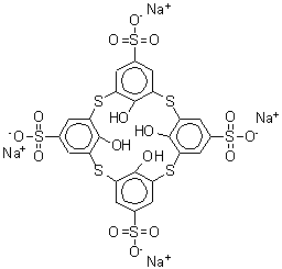 structure of CAS# 211561-04-5, Tetrasodium 25,26,27,28-Tetrahydroxy-2,8,14,20-Tetrathiapentacyclo[19.3.1.1<Sup>3,7</Sup>.1<Sup>9,13</Sup>.1<Sup>15,19</Sup>]Octacosa-1(25),3(28),4,6,9(27),10,12,15(26),16,18,21,23-Dodecaene-5,11,17,23-Tetrasulfonate;4-Sulfothiacalix[4]arene Sodium Salt