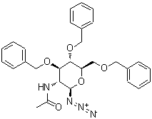 结构式 CAS# 214467-60-4, N-{(2R,3R,4R,5S,6R)-2-叠氮基-4,5-二(苄氧基)-6-[(苄氧基)甲基]四氢-2H-吡喃-3-基}乙酰胺