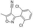 structure of CAS# 21486-28-2, 3-(2,6-Dichlorophenyl)-5-Methyl-4-Isoxazolecarbonitrile