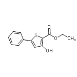 structure of CAS# 2158-86-3, Ethyl 3-Hydroxy-5-Phenyl-2-Thiophenecarboxylate;ETHYL3-HYDROXY-5-PHENYLTHIOPHENE-2-CARBOXYLATE;MFCD08444484