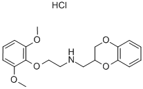 structure of CAS# 2170-58-3, 2,3-Dihydro-1,4-Benzodioxin-2-Ylmethyl-[2-(2,6-Dimethoxyphenoxy)Ethyl]Azanium Chloride;2,3-Dihydro-1,4-Benzodioxin-2-Ylmethyl-[2-(2,6-Dimethoxyphenoxy)Ethyl]Ammonium Chloride