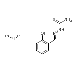 结构式 CAS# 219954-63-9, (2E)-2-(2-羟基苄亚基)肼基硫代甲酰胺-二氯钯(1:1)