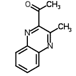 structure of CAS# 22059-64-9, 1-(3-Methyl-2-Quinoxalinyl)Ethanone;1-(3-methylquinoxalin-2-yl)ethanone;2-acetyl-3-methylquinoxaline;MFCD09864318