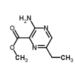 structure of CAS# 2231-51-8, Methyl 3-Amino-6-Ethyl-2-Pyrazinecarboxylate;methyl 3-amino-6-ethylpyrazine-2-carboxylate