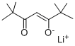 structure of CAS# 22441-13-0, 2,2,6,6-Tetramethyl-3,5-Heptanedione Ion(1-) Lithium Salt (1:1);Nsc174353
