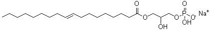 structure of CAS# 22556-62-3, 2-Hydroxy-3-(Phosphonooxy)Propyl (9E)-9-Octadecenoate - Sodium (1:1);Lysophosphatidic Acid