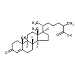结构式 CAS# 23017-97-2, 3-氧代胆甾-4-烯-26-酸