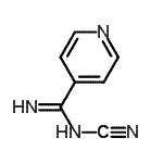 structure of CAS# 23275-43-6, N-Cyano-4-Pyridinecarboximidamide;(2Z)-3-amino-3-(4-pyridyl)-2-azaprop-2-enenitrile;1-Cyano-2-(pyridin-4-yl)amidine;MFCD09702431