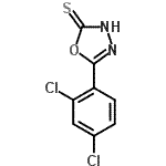structure of CAS# 23288-92-8, 5-(2,4-Dichlorophenyl)-1,3,4-Oxadiazole-2-Thiol;1,3,4-oxadiazole-2-thiol, 5-(2,4-dichlorophenyl);5-(2,4-Dichloro-phenyl)-[1,3,4]oxadiazole-2-thiol;5-(2,4-dichlorophenyl)-1,3,4-oxadiazol-2-yl hydrosulfide