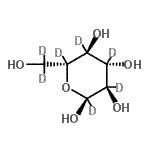 结构式 CAS# 23403-54-5, alpha-D-(C<sup>1</sup>,C<sup>2</sup>,C<sup>3</sup>,C<sup>4</sup>,C<sup>6</sup>,C<sup>6</sup>,5-<sup>2</sup>H<sub>7</sub>)吡喃葡萄糖