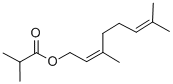 structure of CAS# 2345-24-6, 2-Methyl-Propanoic Acid (2Z)-3,7-Dimethyl-2,6-Octadien-1-Yl Ester;2-Methylpropanoic Acid [(2Z)-3,7-Dimethylocta-2,6-Dienyl] Ester;2-Methylpropionic Acid [(2Z)-3,7-Dimethylocta-2,6-Dienyl] Ester;Cis-3,7-Dimethyl-2,6-Octadien-1-Yl Isobutyrate