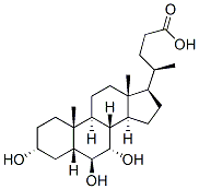 结构式 CAS# 2393-58-0, (3a,5b,6b,7a)-3,6,7-三羟基-胆烷-24-酸