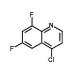 structure of CAS# 239463-89-9, 4-Chloro-6,8-Difluoroquinoline;4-Chloro-6,8-difluoro-quinoline;MFCD00278782;ZINC02565169