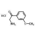structure of CAS# 24037-72-7, 2-Amino-1-(3-Methoxyphenyl)Ethanone Hydrochloride (1:1);2-(3-methoxyphenyl)-2-oxoethan-1-aminium chloride;2-(3-Methoxy-phenyl)-2-oxo-ethyl-ammonium chloride;2-(3-Methoxy-phenyl)-2-oxo-ethyl-ammonium; chloride