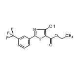 structure of CAS# 240800-53-7, Ethyl 4-Hydroxy-2-[3-(Trifluoromethyl)Phenyl]-1,3-Thiazole-5-Carboxylate;3-[5-(Eth<wbr>oxycarbon<wbr>yl)-4-hyd<wbr>roxy-1,3-<wbr>thiazol-2<wbr>-yl]benzo<wbr>trifluori<wbr>de;5-(Ethoxy<wbr>carbonyl)<wbr>-4-hydrox<wbr>y-2-[3-(t<wbr>rifluorom<wbr>ethyl)phe<wbr>nyl]-1,3-<wbr>thiazole;5-(Ethoxy<wbr>carbonyl)<wbr>-4-hydrox<wbr>y-2-[3-(t<wbr>rifluorom<wbr>ethyl)phe<wbr>nyl]-1,3-<wbr>thiazole,<wbr> 3-[5-(Et<wbr>hoxycarbo<wbr>nyl)-4-hy<wbr>droxy-1,3<wbr>-thiazol-<wbr>2-yl]benz<wbr>otrifluor<wbr>ide