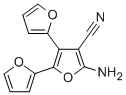 structure of CAS# 24386-17-2, 5'-Amino-[2,2':3',2''-Terfuran]-4'-Carbonitrile;2-Amino-4,5-Bis(2-Furyl)Furan-3-Carbonitrile;2-Amino-4,5-Bis(2-Furyl)-3-Furancarbonitrile;2-Amino-4,5-Bis(2-Furyl)-3-Furonitrile