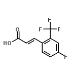 structure of CAS# 243977-21-1, (2E)-3-[4-Fluoro-2-(Trifluoromethyl)Phenyl]Acrylic Acid;2-PROPENOIC ACID,3-[4-FLUORO-2-(TRIFLUOROMETHYL)PHENYL]-;3-(4-Fluoro-2-trifluoromethyl-phenyl)-acrylic acid;4-FLUORO-2-(TRIFLUOROMETHYL)CINNAMICACID