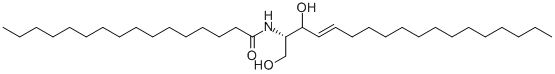 structure of CAS# 24696-26-2, N-[(1S,2R,3E)-2-Hydroxy-1-(Hydroxymethyl)-3-Heptadecen-1-Yl]-Hexadecanamide;N-PALMITOYLSPHINGOSINE, D-ERYTHRO;N-HEXADECANOYL-D-SPHINGOSINE;N-PALMITOYL-D-SPHINGOSINE