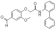 structure of CAS# 247592-93-4, 2-(4-Formyl-2-Methoxyphenoxy)Acetic Acid, N-(2-Biphenylyl)Amide;2-(4-Formyl-2-Methoxy-Phenoxy)-N-(2-Phenylphenyl)Acetamide;2-(4-Methanoyl-2-Methoxy-Phenoxy)-N-(2-Phenylphenyl)Ethanamide;Oprea1_657558