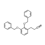 structure of CAS# 249278-33-9, 3-[2,3-Bis(Benzyloxy)Phenyl]Propanenitrile;BENZENEPROPANENITRILE,2,3-BIS(PHENYLMETHOXY)-;MFCD00100648;Maybridge1_002120