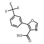 结构式 CAS# 253315-30-9, 5-[3-(三氟甲基)苯基]-1,3-恶唑-4-羧酸