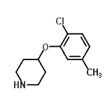 structure of CAS# 254883-43-7, 4-(2-Chloro-5-Methylphenoxy)Piperidine;1-chloro-4-methyl-2-(4-piperidyloxy)benzene;4-(2-CHLORO-5-METHYL-PHENOXY)-PIPERIDINE;MFCD06246346