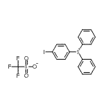 structure of CAS# 255056-46-3, (4-Iodophenyl)(Diphenyl)Sulfonium Trifluoromethanesulfonate;(4-Iodophenyl)diphenylsulfonium triflate;(4-Iodophenyl)diphenylsulfonium trifluoromethanesulfonate;Diphenyl(4-iodophenyl)sulphonium triflate
