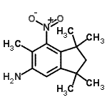 结构式 CAS# 255393-53-4, 1,1,3,3,6-五甲基-7-硝基-5-茚满胺