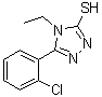 structure of CAS# 26029-13-0, 5-(2-Chlorophenyl)-4-Ethyl-4H-1,2,4-Triazole-3-Thiol;5-(2-chlorophenyl)-4-ethyl-1,2,4-triazole-3-thiol;5-(2-chlorophenyl)-4-ethyl-4H-[1,2,4]triazole-3-thiol;5-(2-Chlorophenyl)-4-ethyl-4H-1,2,4-triazole-3-thiol